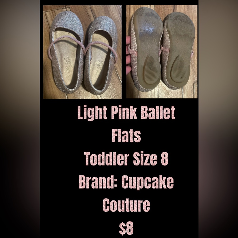 Cupcake Couture Sparkly Pink Toddler Flats